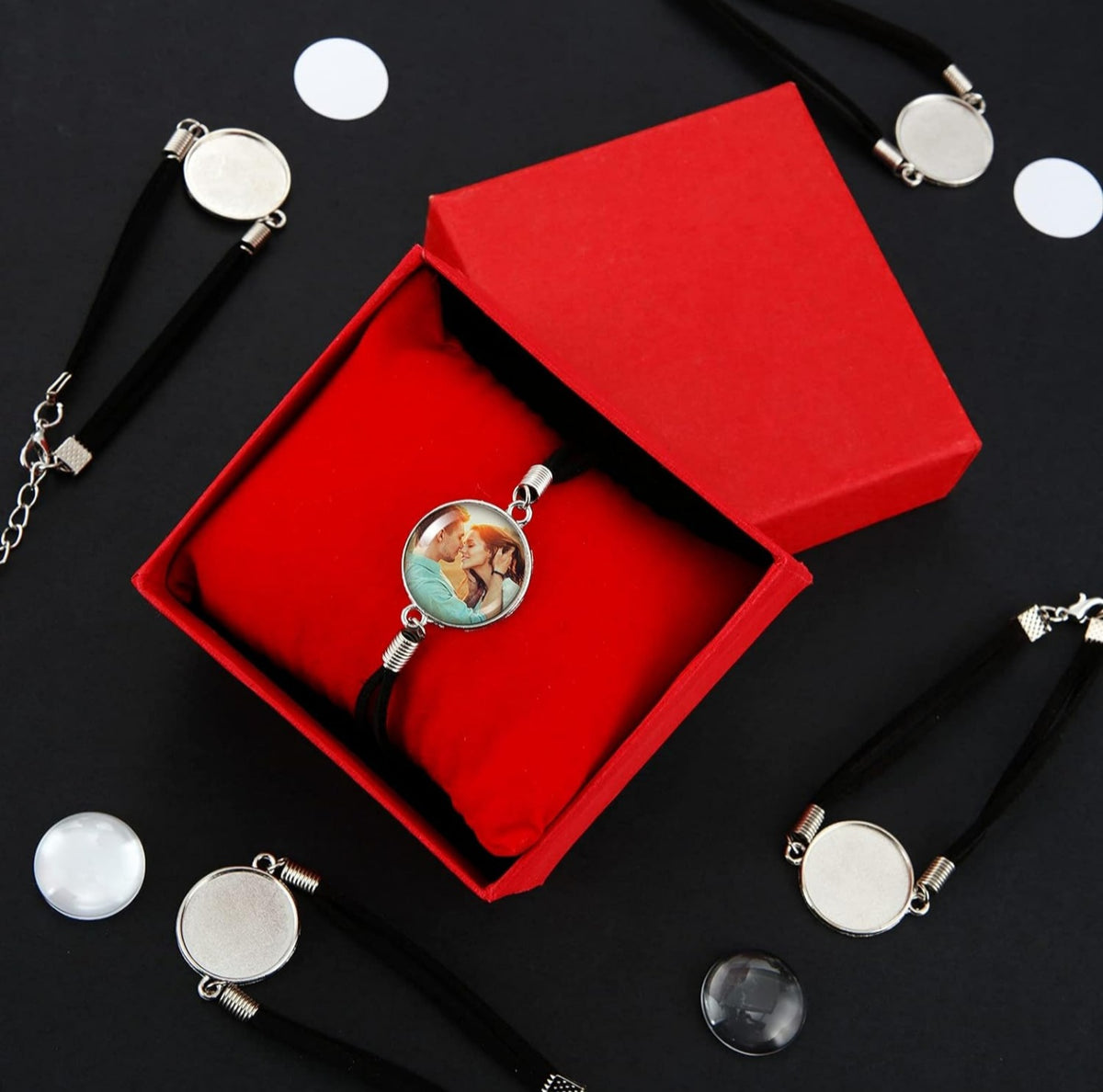 Faux Leather Bezel Bracelets