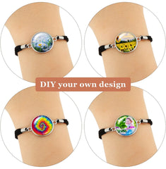 Faux Leather Bezel Bracelets